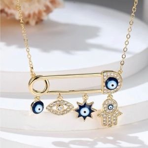 Evil eye charm necklace